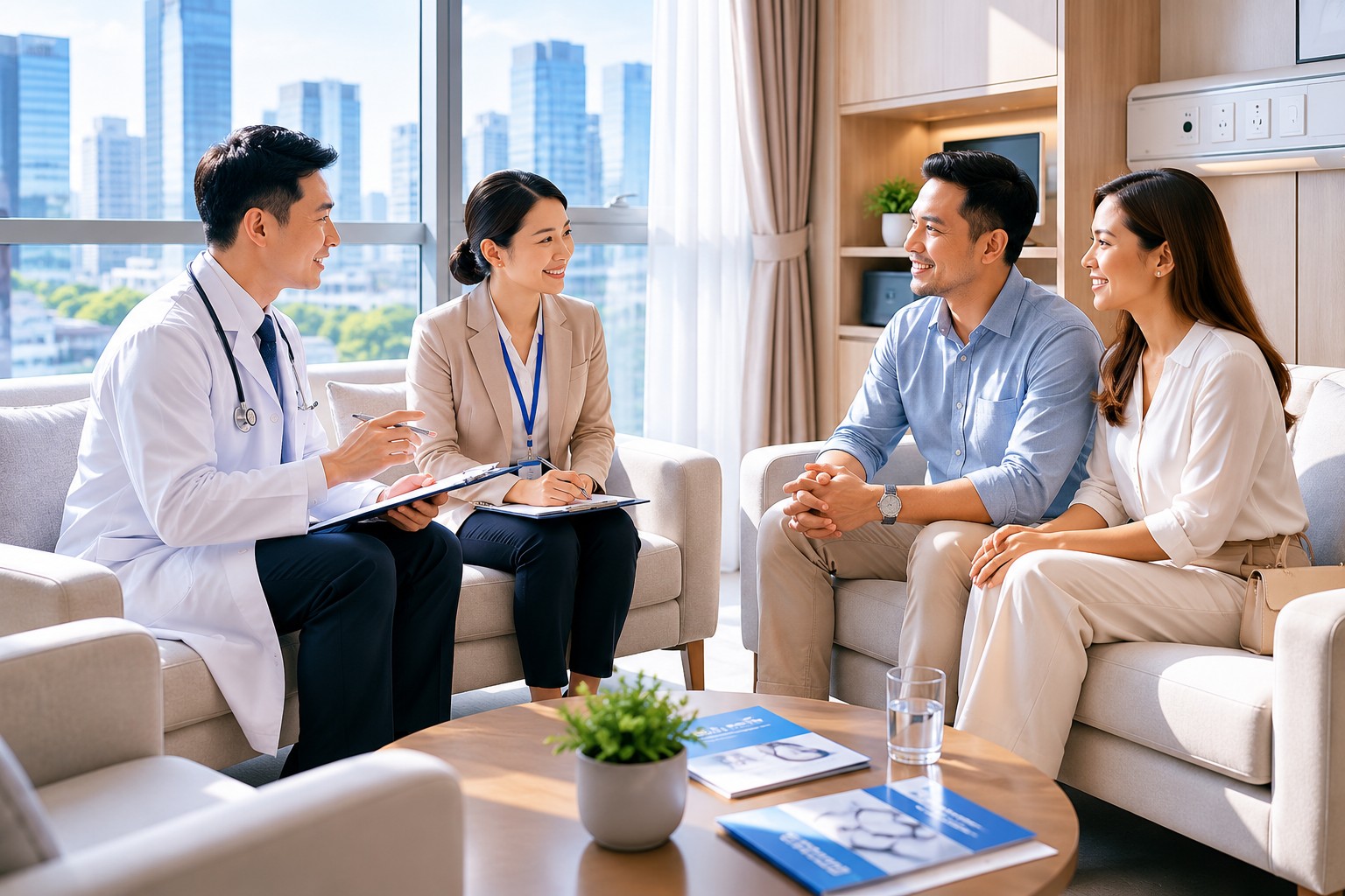 International patients consulting with a doctor in China