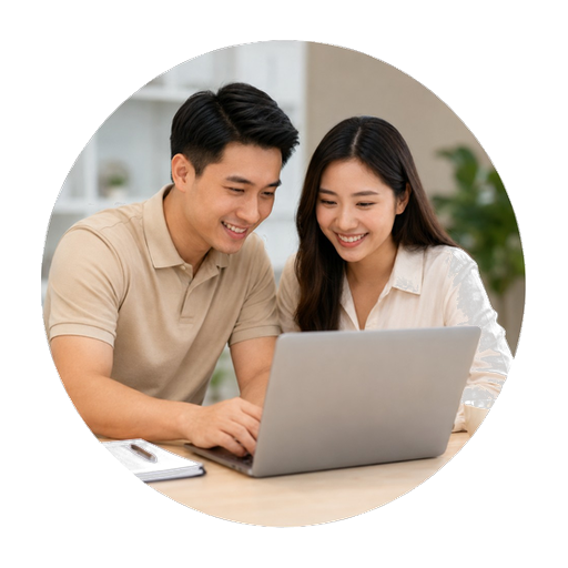 Consultants reviewing medical documentation on a laptop
